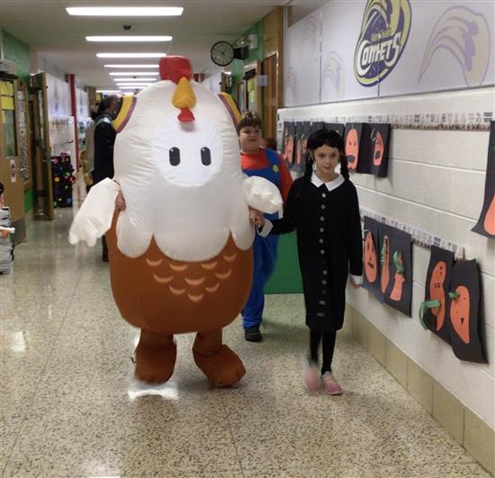 Two students in the Halloween Parade